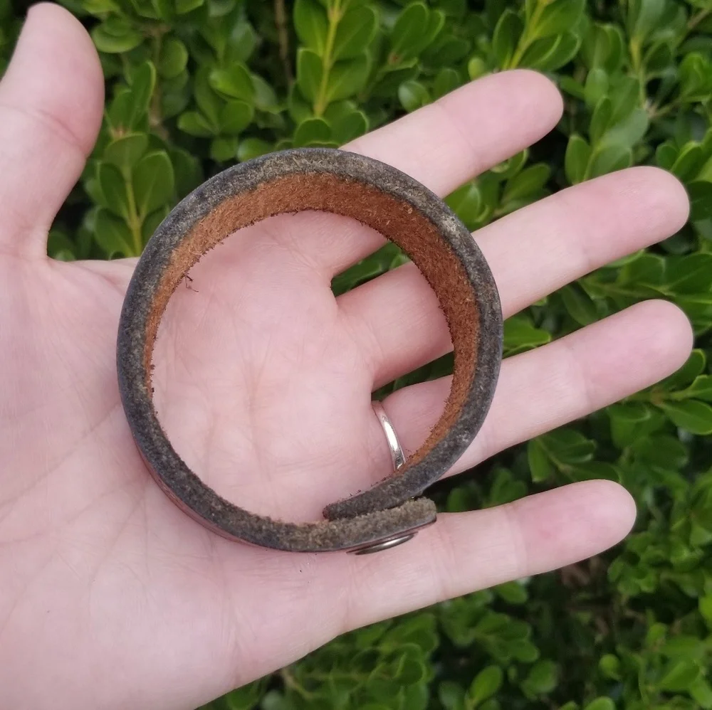 Vintage Tooled Leather Bracelet from the '70's L